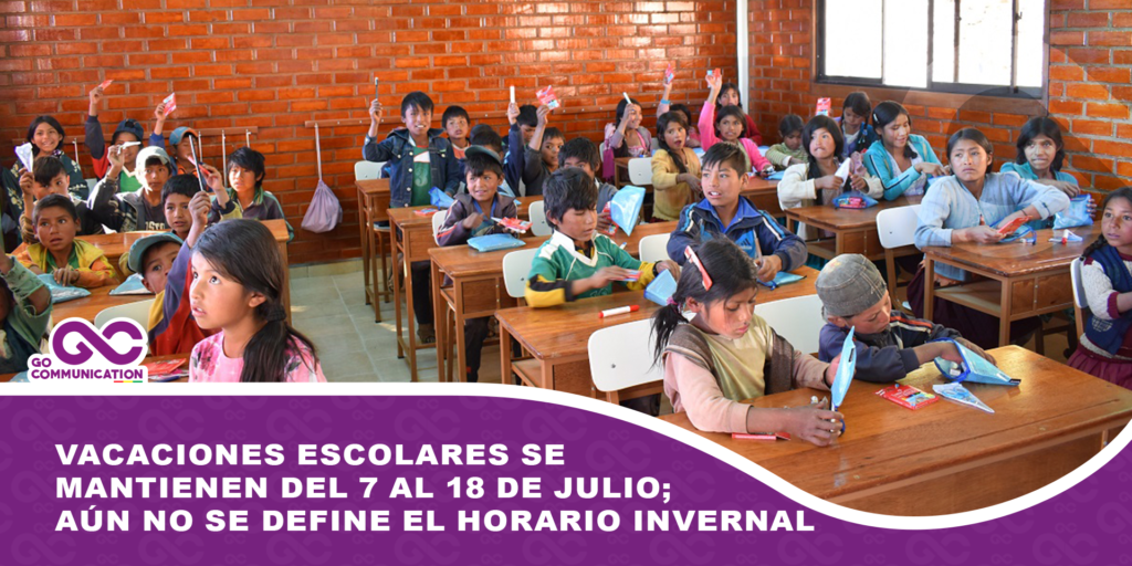 Vacaciones escolares se mantienen del 7 al 18 de julio; aún no se define el horario invernal