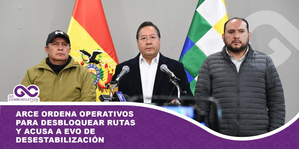 Arce ordena operativos para desbloquear rutas y acusa a Evo de desestabilización