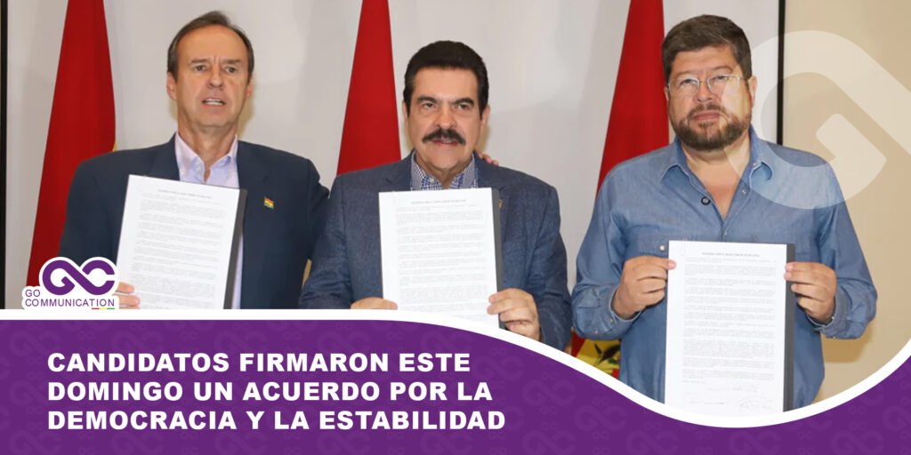 Candidatos firmaron este domingo un acuerdo por la democracia y la estabilidad