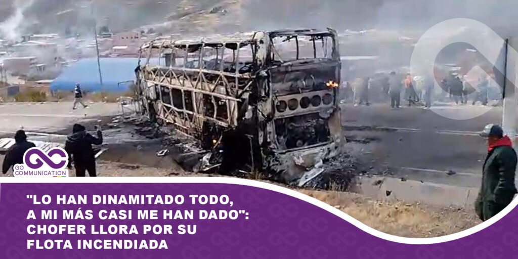 «Lo han dinamitado todo, a mi más casi me han dado»: Chofer llora por su flota incendiada