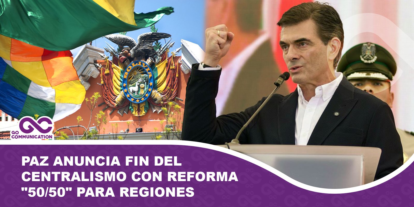 Paz anuncia fin del centralismo con reforma 50 50 para regiones