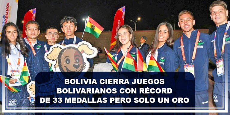 Bolivia cierra Juegos Bolivarianos con récord de 33 medallas pero solo un oro