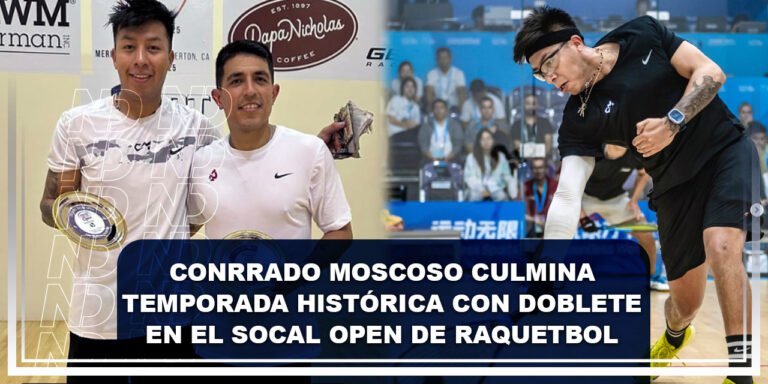 Conrrado Moscoso culmina temporada histórica con doblete en el SoCal Open de raquetbol