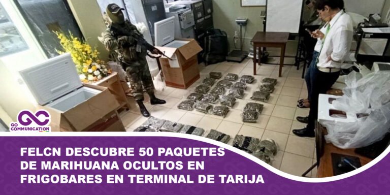 FELCN descubre 50 paquetes de marihuana ocultos en frigobares en terminal de Tarija