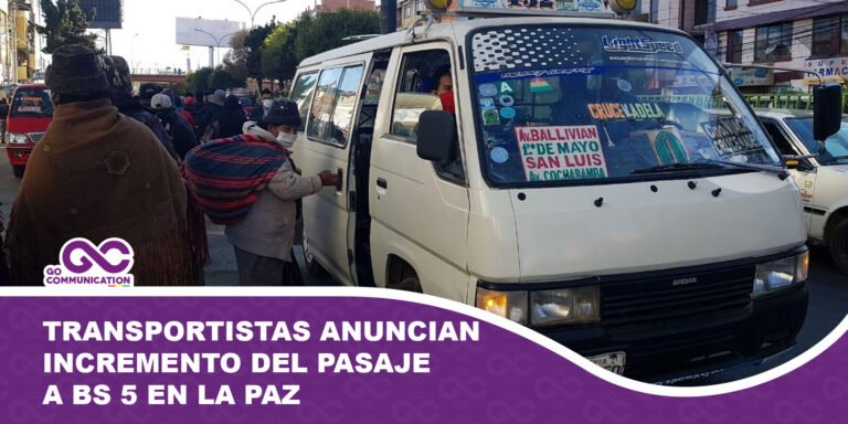 Transportistas anuncian incremento del pasaje urbano a Bs 5 en La Paz