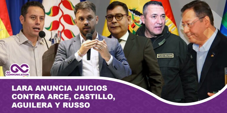 Vicepresidente Lara anuncia juicios contra Arce, Castillo, Aguilera y Russo