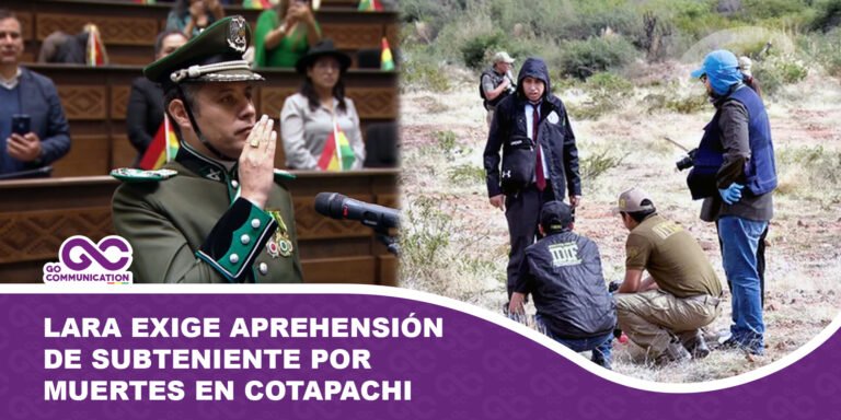 Vicepresidente Lara exige aprehensión de subteniente por muertes en Cotapachi