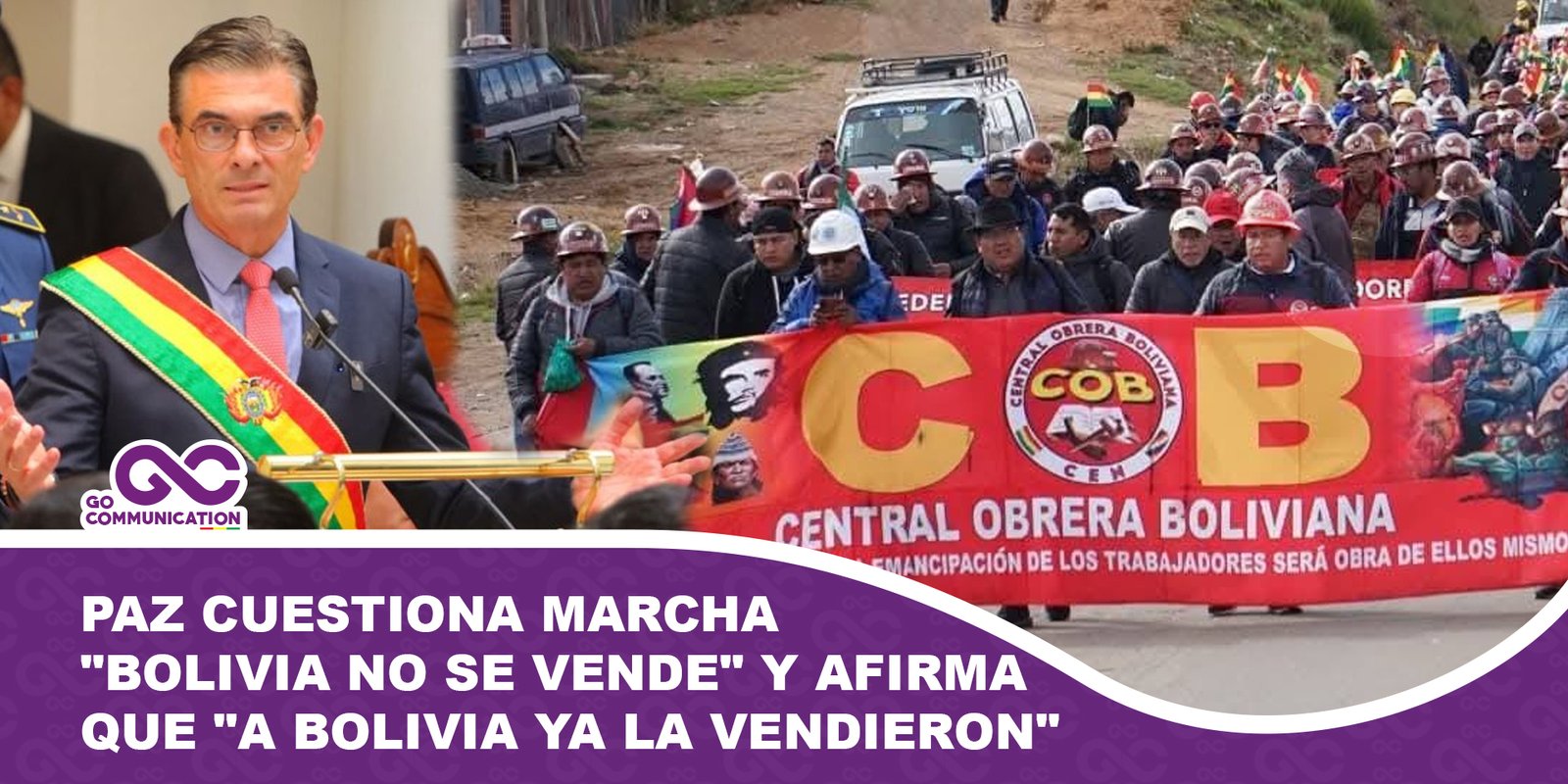 Paz cuestiona marcha Bolivia no se vende y afirma que a Bolivia ya la vendieron