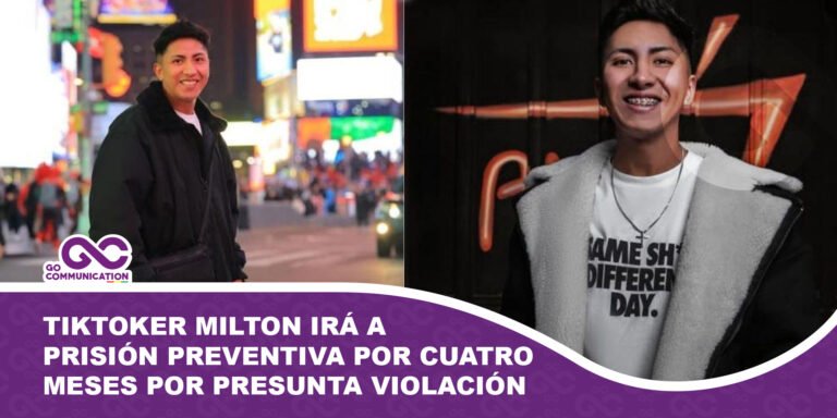Tiktoker Milton irá a prisión preventiva por cuatro meses por presunta violación