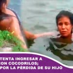 Mujer intenta ingresar a laguna con cocodrilos; lloraba por la pérdida de su hijo