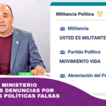 Remiten al Ministerio Público las denuncias por militancias políticas falsas