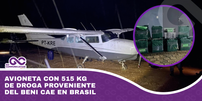 Avioneta con 515 kg de droga proveniente del Beni cae en Brasil