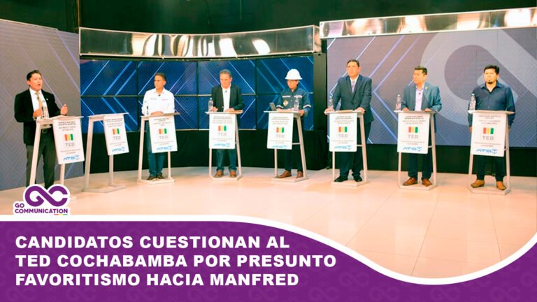 Candidatos cuestionan al TED Cochabamba por presunto favoritismo hacia Manfred