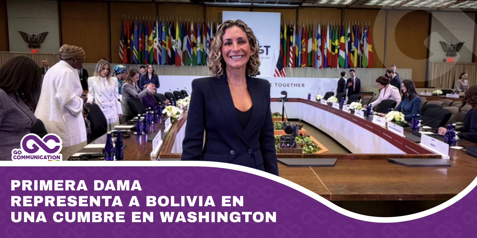Primera dama representa a Bolivia en una cumbre en Washington
