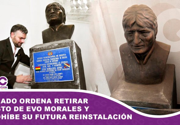 Senado ordena retirar busto de Evo Morales