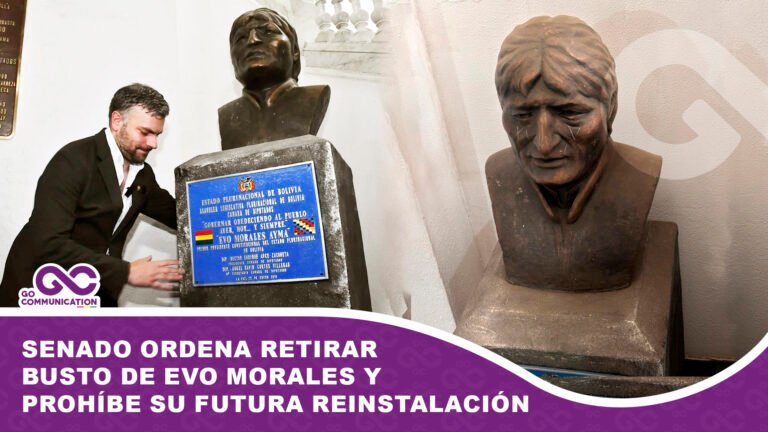 Senado ordena retirar busto de Evo Morales