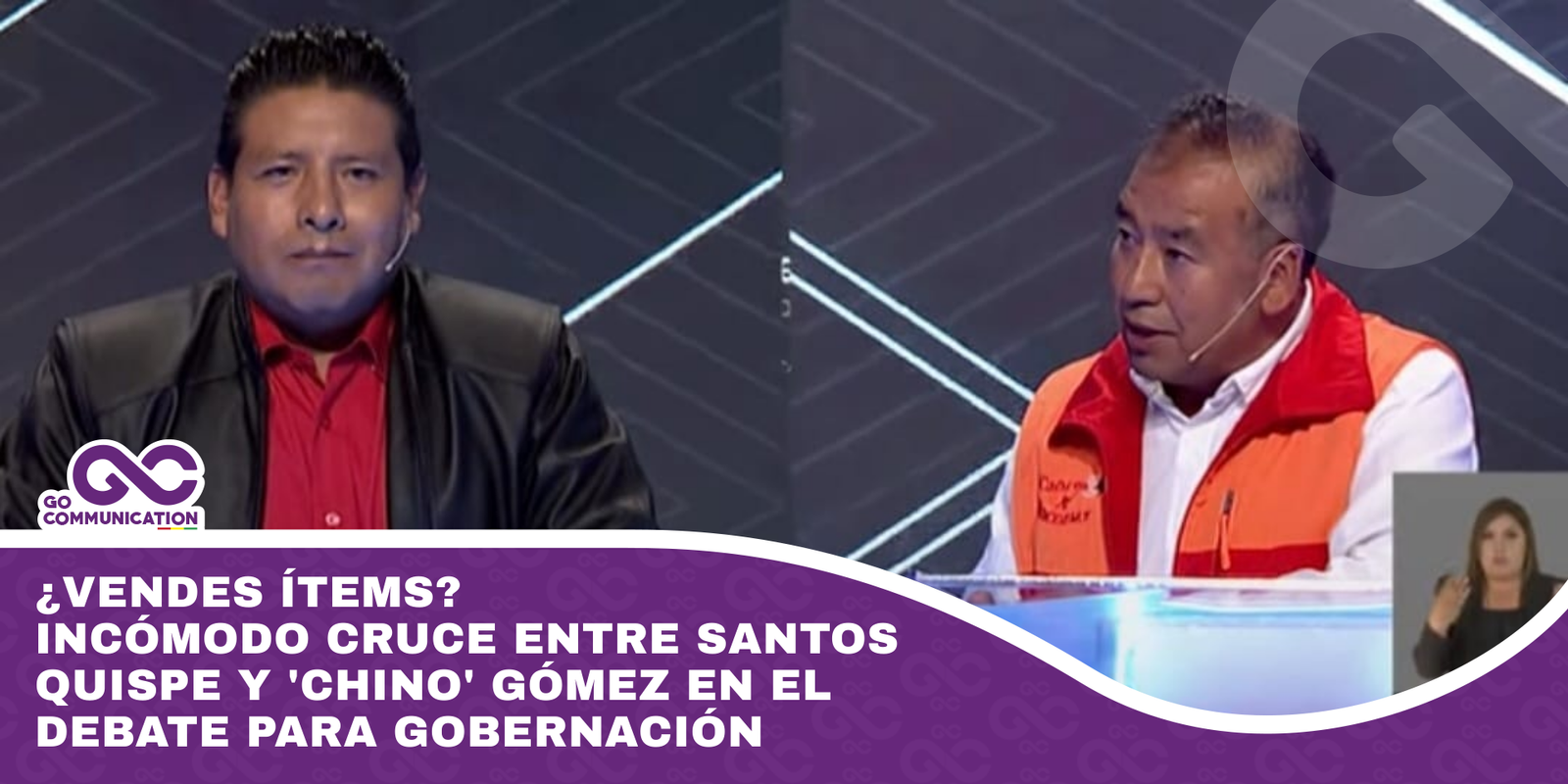 ¿Vendes ítems Incómodo cruce entre Santos Quispe y 'Chino' Gómez en el debate para Gobernación