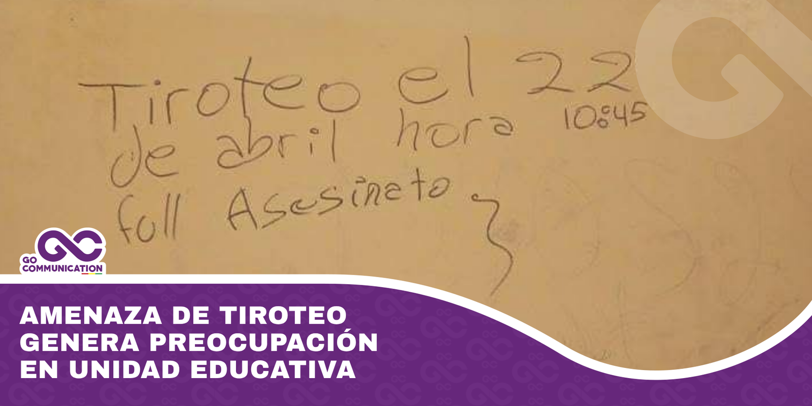 Amenaza de tiroteo genera preocupación en unidad educativa