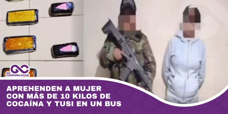 Aprehenden a mujer con más de 10 kilos de cocaína y tusi en un bus