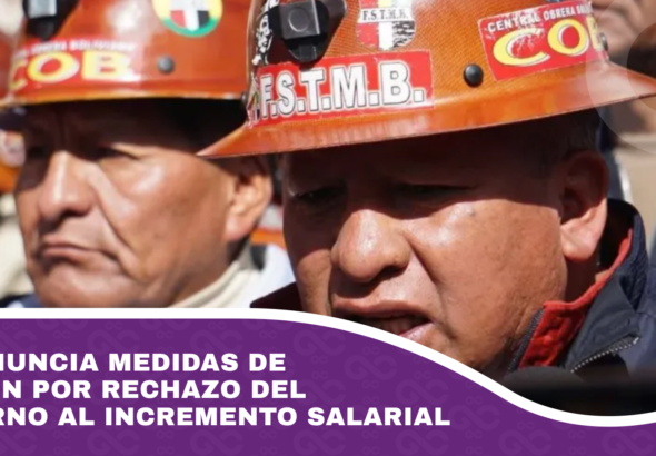 COB anuncia medidas de presión por rechazo del Gobierno al incremento salarial