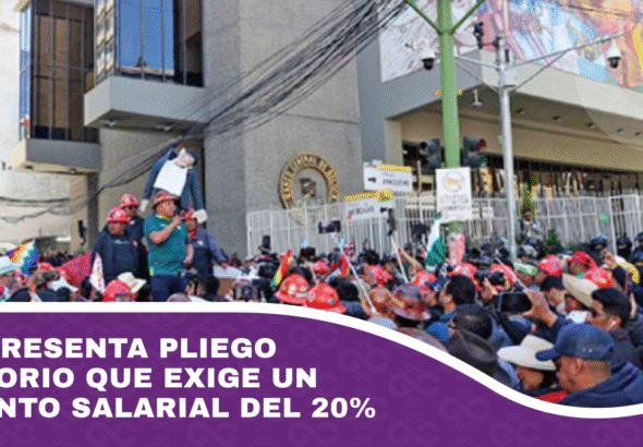 COB presenta pliego petitorio que exige un aumento salarial del 20%