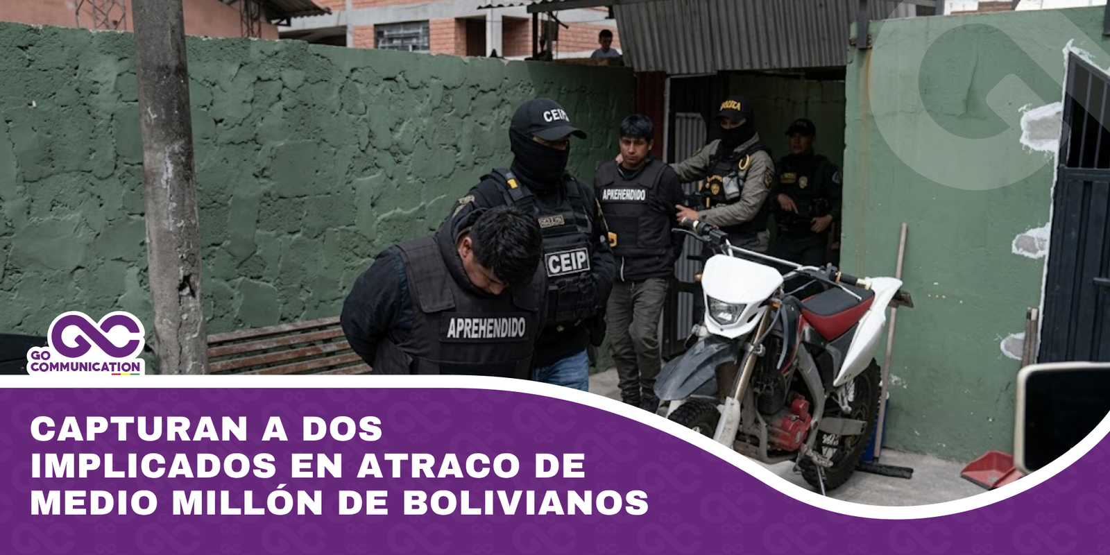 Capturan a dos implicados en atraco de medio millón de bolivianos
