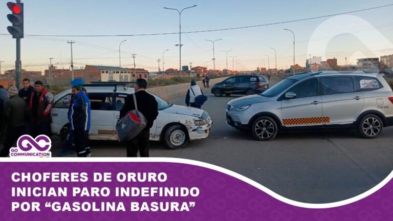 Choferes de Oruro inician paro indefinido por gasolina basura