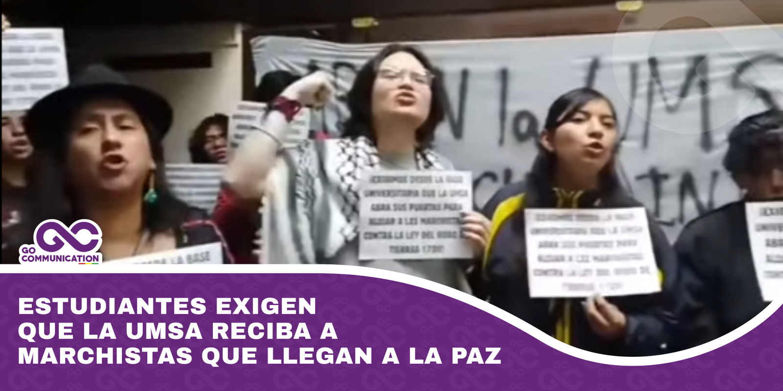 Estudiantes exigen que la UMSA reciba a marchistas que llegan a La Paz