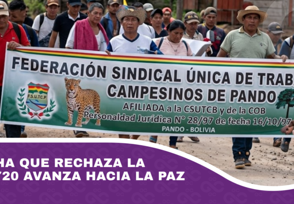 Marcha que rechaza la ley 1720 avanza hacia La Paz