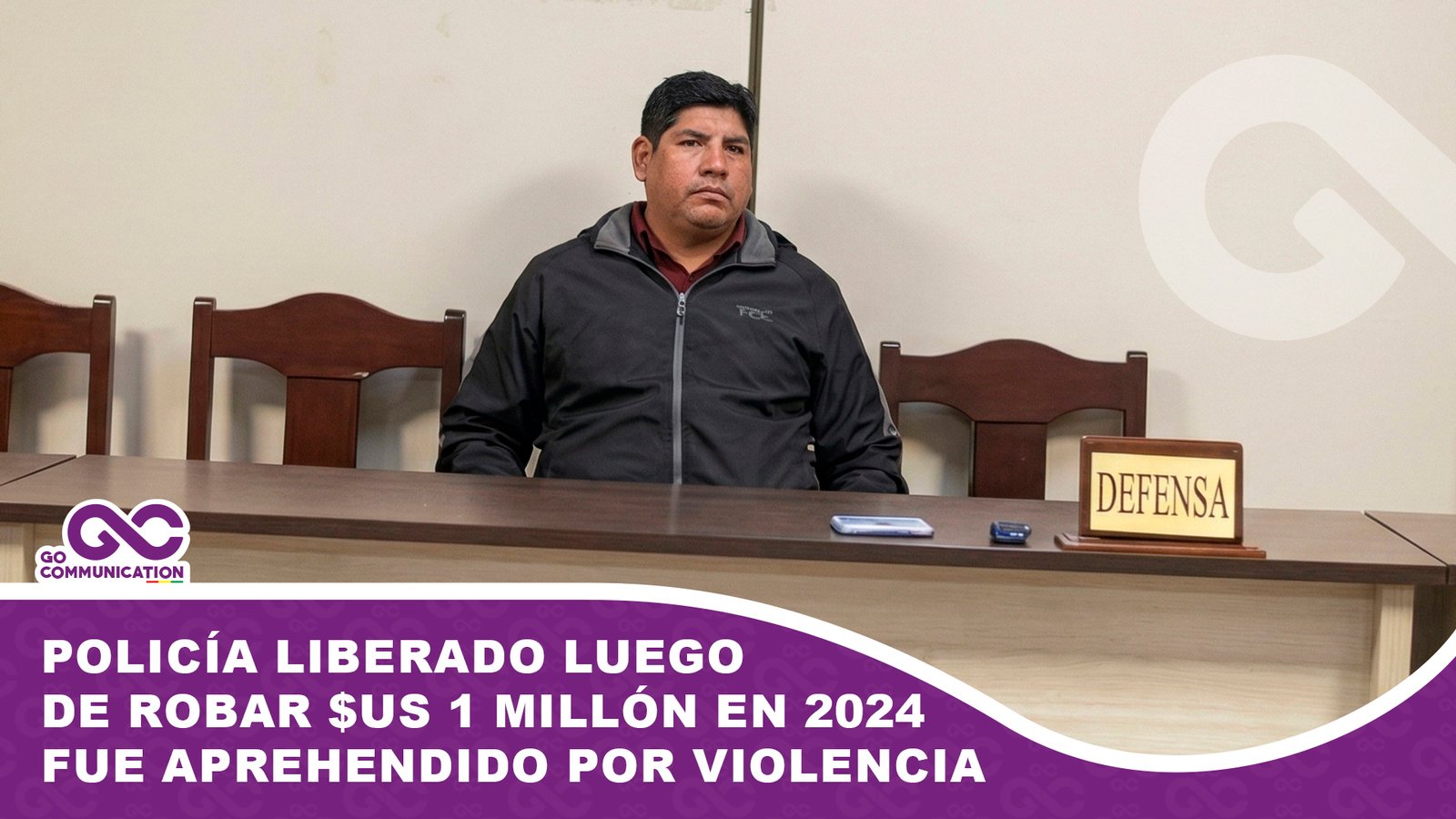 Policía liberado luego de robar $us 1 millón en 2024 fue aprehendido por violencia