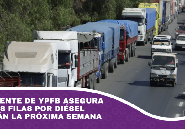 Presidente de YPFB asegura que las filas por diésel bajarán la próxima semana