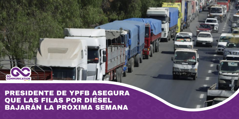 Presidente de YPFB asegura que las filas por diésel bajarán la próxima semana