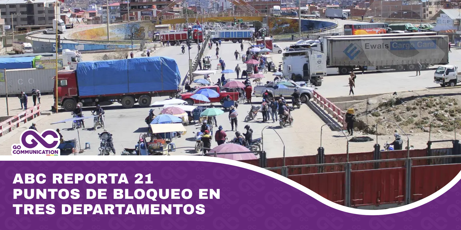 ABC reporta 21 puntos de bloqueo en tres departamentos