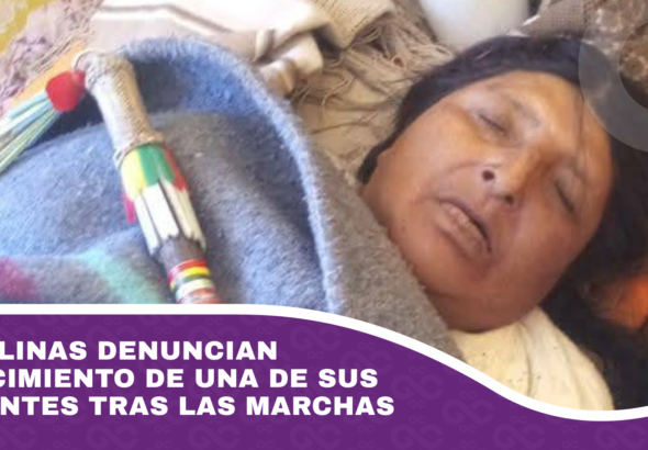 Bartolinas denuncian fallecimiento de una de sus dirigentes tras las marchas