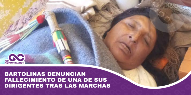 Bartolinas denuncian fallecimiento de una de sus dirigentes tras las marchas