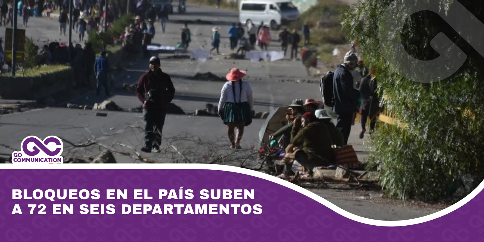 Bloqueos en el país suben a 72 en seis departamentos