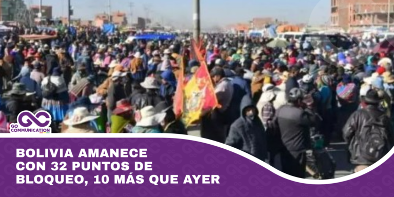 Bolivia amanece con 32 puntos de bloqueo, 10 más que ayer