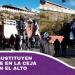 Camiones sustituyen transporte en La Ceja por paro en El Alto