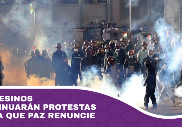 Campesinos continuarán protestas hasta que Paz renuncie