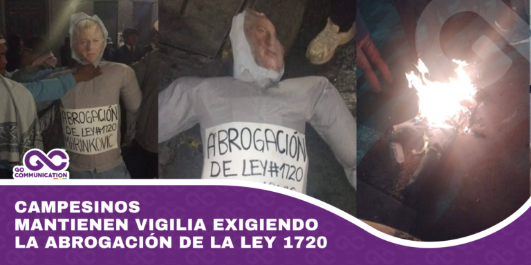 Campesinos mantienen vigilia exigiendo la abrogación de la Ley 1720