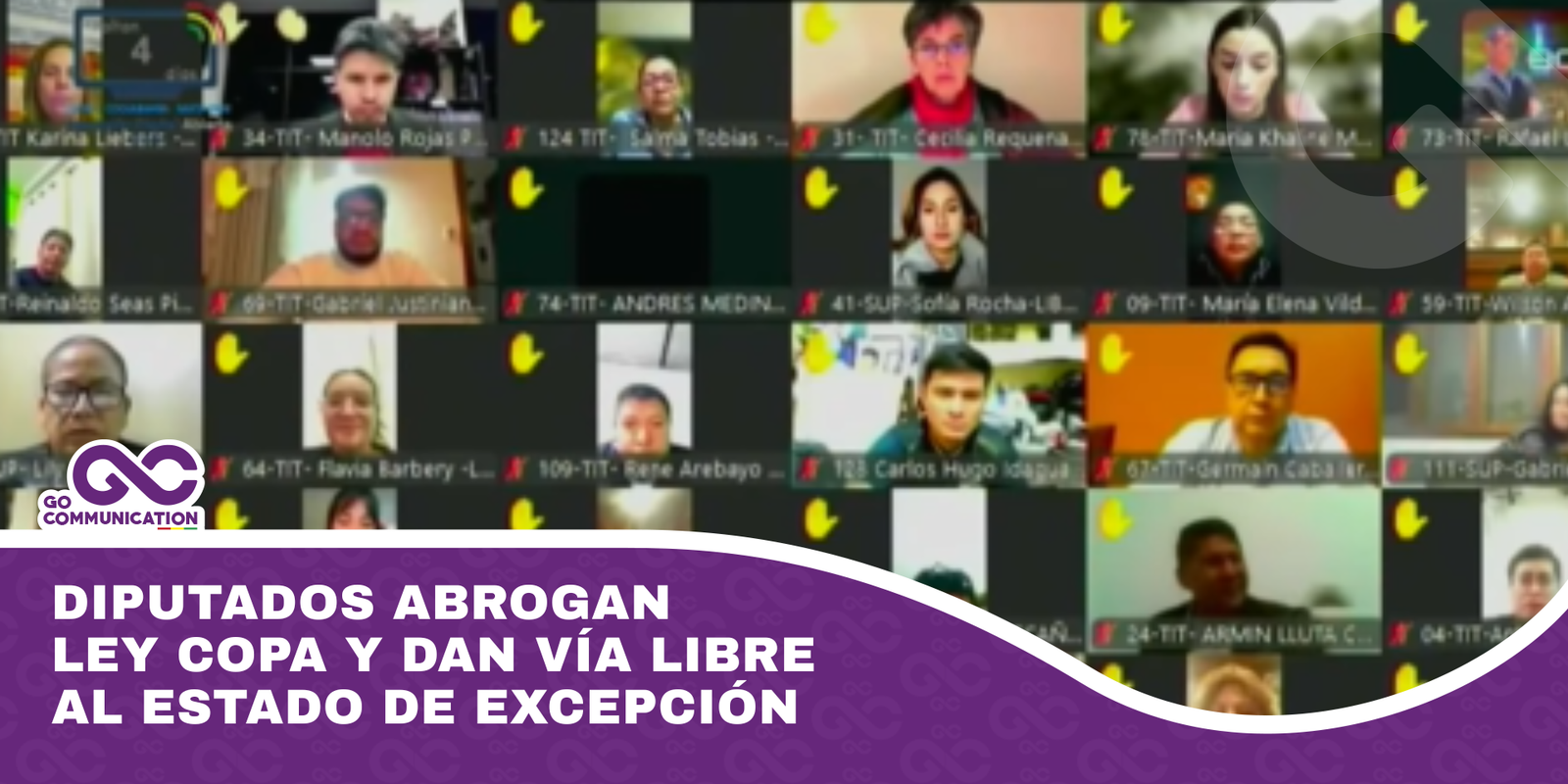 Diputados abrogan Ley Copa y dan vía libre al Estado de Excepción