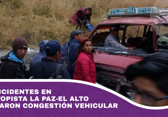Dos accidentes en la autopista La Paz-El Alto generaron congestión vehicular