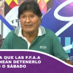 Evo denuncia que las F.F.A.A y la DEA planean detenerlo este viernes o sábado