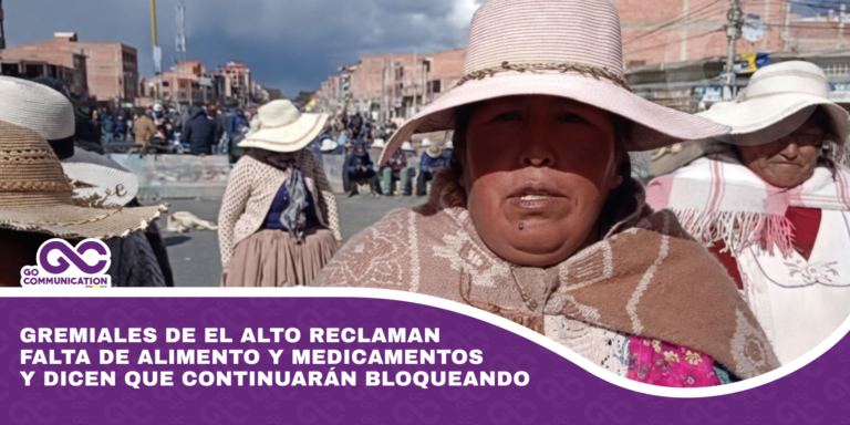 Gremiales de El Alto reclaman falta de alimento y medicamentos y dicen que continuarán bloqueando