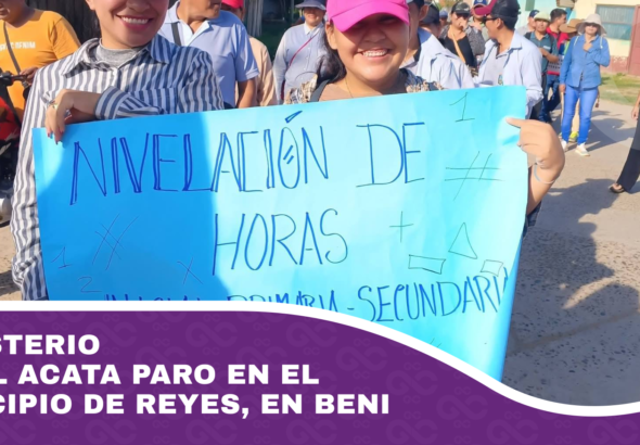 Magisterio rural acata paro en el municipio de Reyes, en Beni