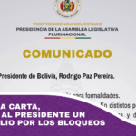 Mediante una carta, Lara le pide al presidente un diálogo amplio por los bloqueos