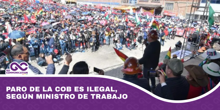 Paro de la COB es ilegal, según ministro de Trabajo