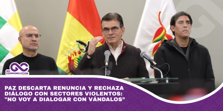 Paz descarta renuncia y rechaza diálogo con sectores violentos no voy a dialogar con vándalos”