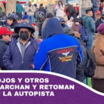 Ponchos rojos y otros sectores marchan y retoman bloqueo en la Autopista