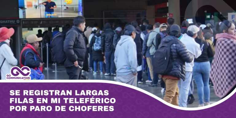 Se registran largas filas en Mi Teleférico por paro de choferes
